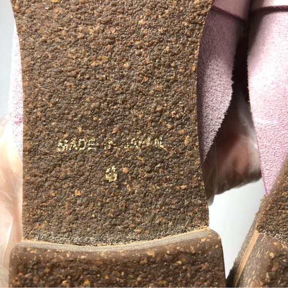 U-Dot pink suede leather mule slides. Size 8. Handcrafted in Japan. - Picture 6 of 6